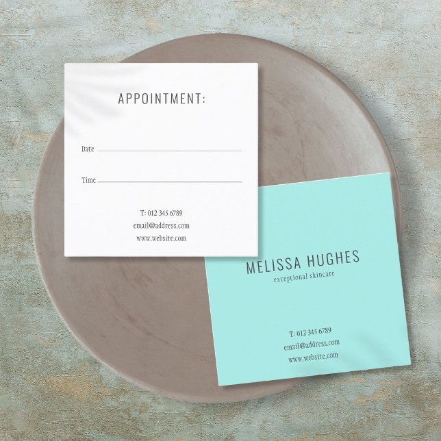 Enkelt avtalat visitkort för rent affärsområde (Simple Clean Business Square Appointment Card)
