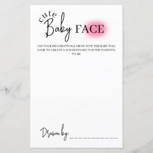 Enkelt Baby Ansikte Rita Spel, Baby Shower Spel