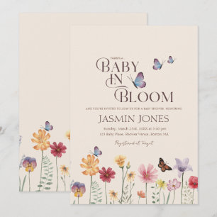 Enkelt Baby i Bloom Wildblomsterbabydusch Inbjudningar
