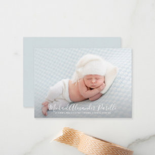 Enkelt Baby-meddelande om foto Anteckningskort