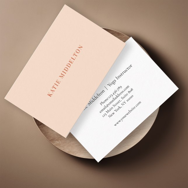 Enkelt, beige-persiko-orange-Affärskort Visitkort (Skapare uppladdad)