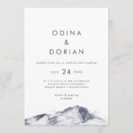 Enkelt bergsberg Avslappnad Bröllop Inbjudningar