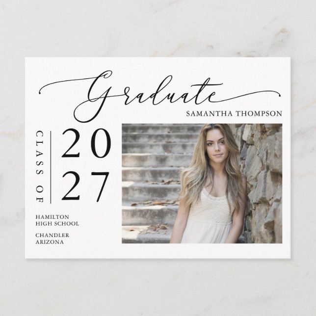 Enkelt bildmeddelande för Skola Student Vykort (Framsida)