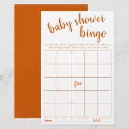 Enkelt Bingo-kort | Fall Orange Baby Shower-spel