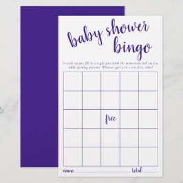 Enkelt Bingo-kort | Lila Baby Shower-spel