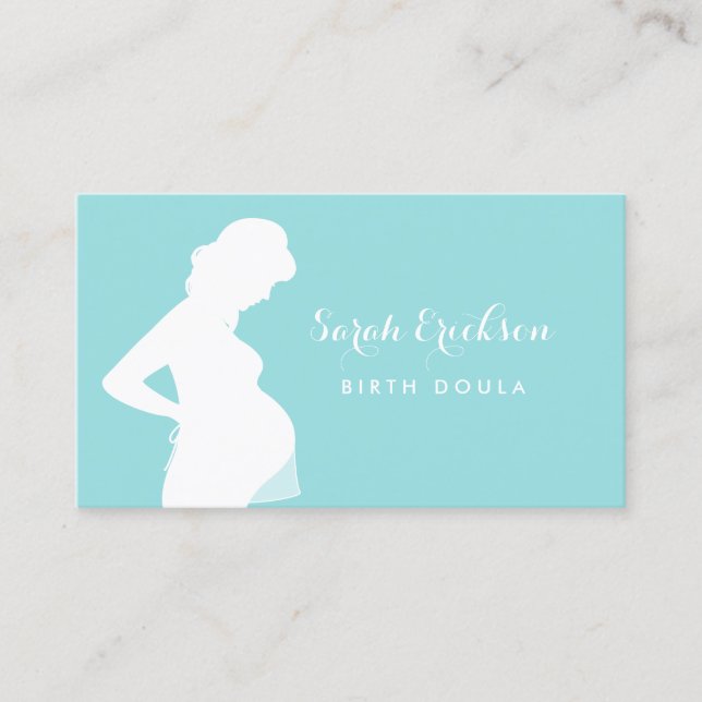 Enkelt Birth Doula Gravid Woman Silhouette Visitkort (Framsida)