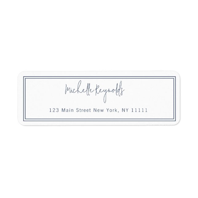 Enkelt blå typografi returadressetikett returadress etikett (Framsidan)