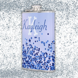 Enkelt blåborstat Metall och Glitter Monogram | Fickplunta