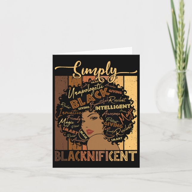 Enkelt Blacknificent Magi Juneteenth Flick Afro Wo Kort (Framsida)
