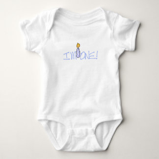 Enkelt blåljus 1:a födelsedag tee shirt