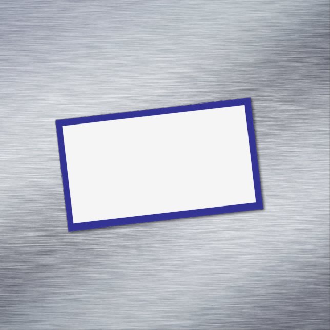 Enkelt Blank White och Navy Blue Gräns Magnetiska Visitkort (In Situ)
