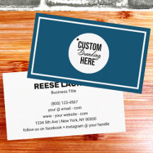 Enkelt blått Affärskort