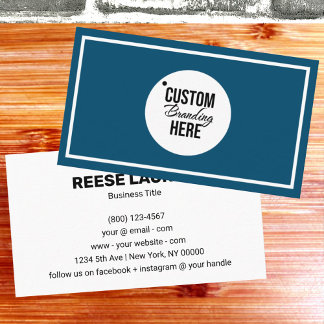 Enkelt blått Affärskort Visitkort