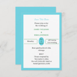 Enkelt blått Anpassade Spara Datumet