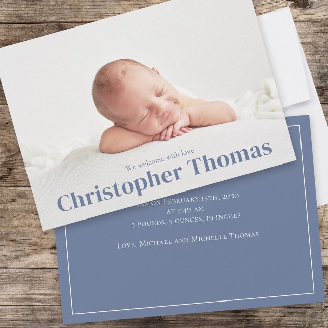 Enkelt blått Baby-minimalistiskt, klassiskt ljus Meddelande (Skapare uppladdad)