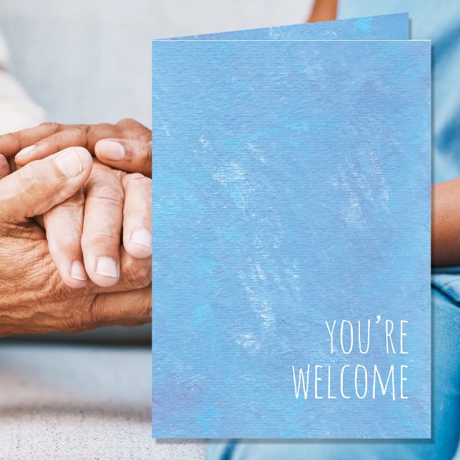 Enkelt blått Du är välkommen tom Kort (Skapare uppladdad)