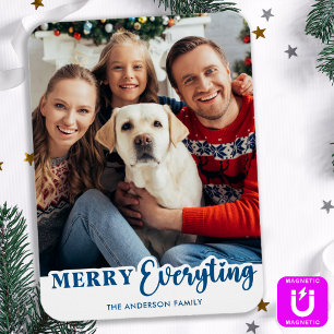 Enkelt blått Grått Merry Alltid Lycklig Magnet