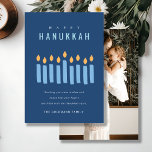 Enkelt blått Gult ljus Lycklig Hanukkah Photo Julkort<br><div class="desc">Om du behöver ytterligare anpassningar kan du kontakta mig på yellowfebstudio@gmail.com.</div>