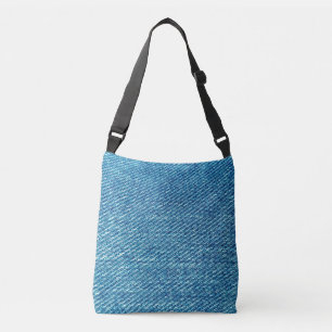 Enkelt blått jeans Denim Textile Struktur Axelväska