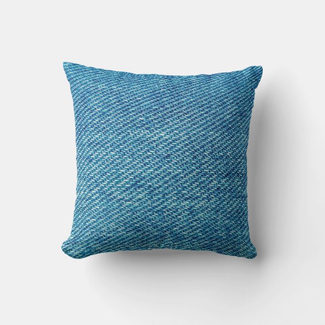 Enkelt blått jeans Denim Textile Struktur| Kudde (Framsida)