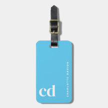 Enkelt blått monogram