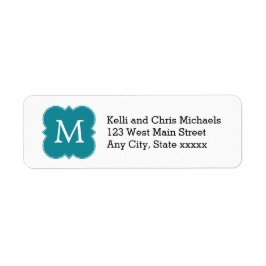 Enkelt blått monogram-Returetiketter Returadress Etikett