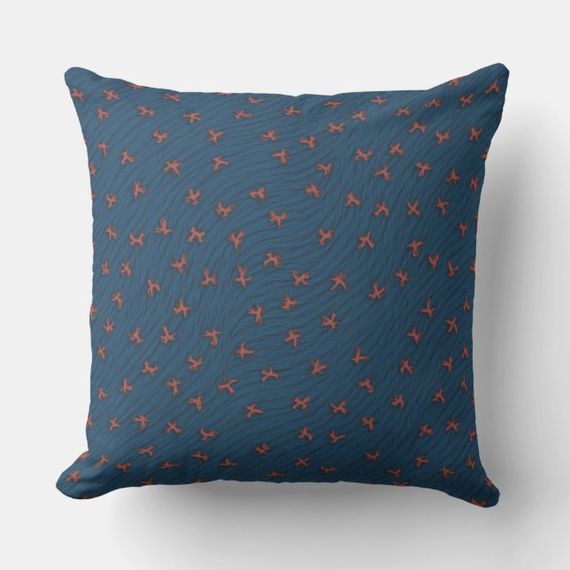 Enkelt blått Mönster Pillow A Kudde (Framsida)