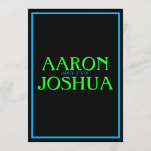 Enkelt blått nyoninbjudan