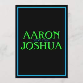 Enkelt blått nyoninbjudan inbjudningar