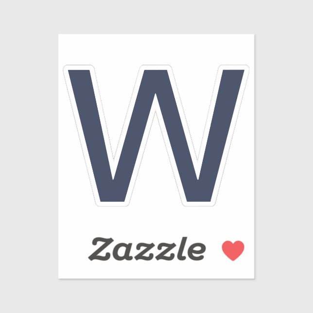 Enkelt blått Personlig initialt Klistermärken (Ark)