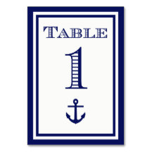 Enkelt blått rambundet Bord-kort nr 1