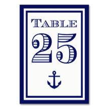 Enkelt blått rambundet Bord-kort nr 1