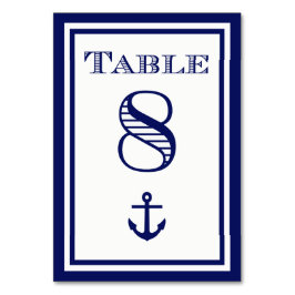 Enkelt blått ramförankrat Bord-kort nr 8 Bordsnummer