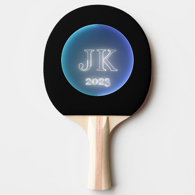 Enkelt blått Retro Ping Pong Paddle JK 2023 Pingisracket (Framsidan)