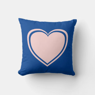 Enkelt blått Rosa Heart Valentine's Day Kudde