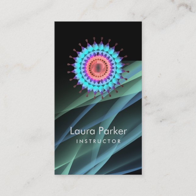 Enkelt blom- vård- läka för elegant visitkort (Framsida)