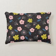 Enkelt Blommönster för svartvit och Rosa