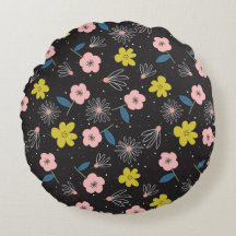 Enkelt Blommönster för svartvit och Rosa