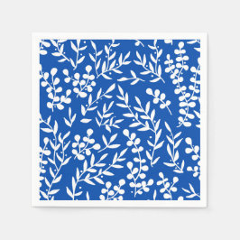 Enkelt blommönster om blått pappersservett