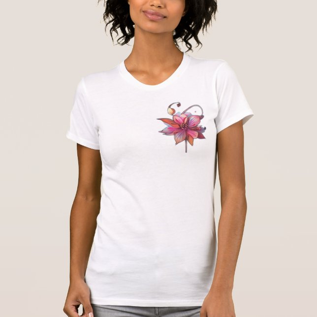Enkelt blomsterkvinnas t shirt (Framsida)