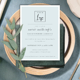 Enkelt Blue Logotyp Business Grand Open Inbjudan