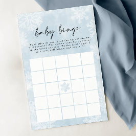 Enkelt Blue Snöflingor Winter Baby Bingo-spel