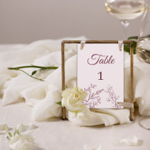 Enkelt Boho Blommigt Bord-kortnummer