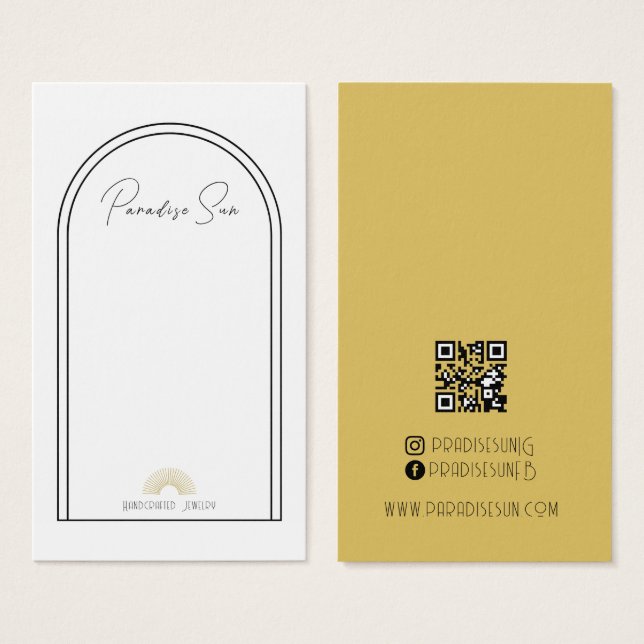 Enkelt Boho Business Earring Visning Card Visitkort (Framsida & baksida)