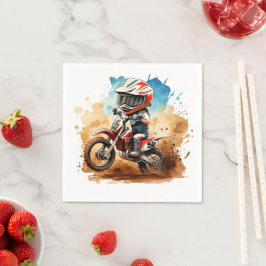 Enkelt Boho Motorcycle Birthday Pappersservett