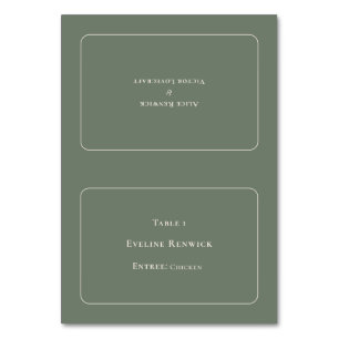 Enkelt Boho Sage Entree-valfritt mappat platskort Bordsnummer