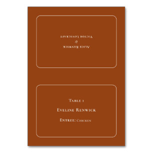 Enkelt Boho Terracotta Entree-mappat platskort Bordsnummer