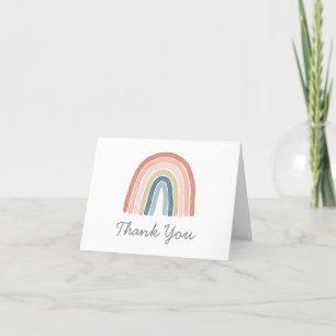 Enkelt Boho Watercolor Rainbow Tack Kort
