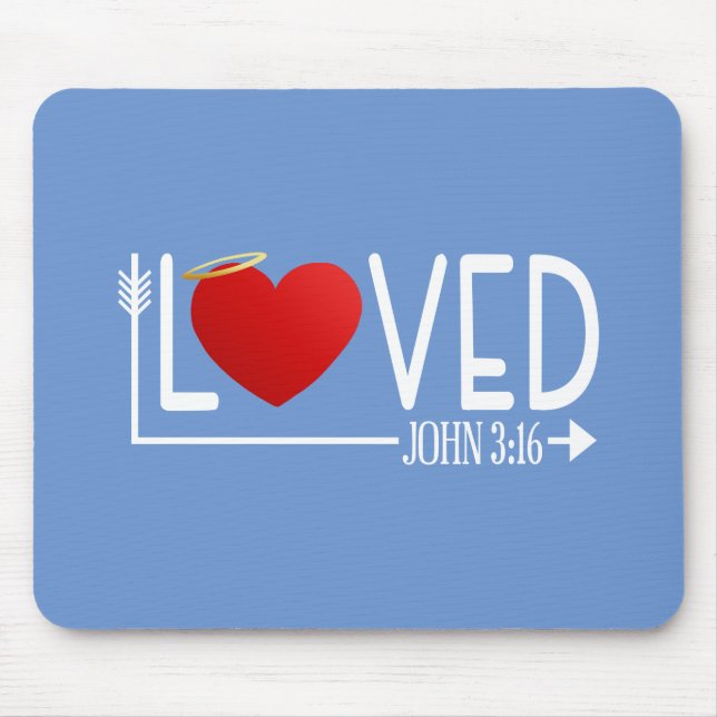 Enkelt böjt bible Verse Valentine | Mousepad Musmatta (Framsidan)