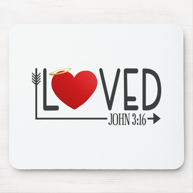 Enkelt böjt bible Verse Valentine | Mousepad Musmatta (Framsidan)